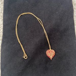 Metropolitan Museum of Art, red cloisonné heart necklace